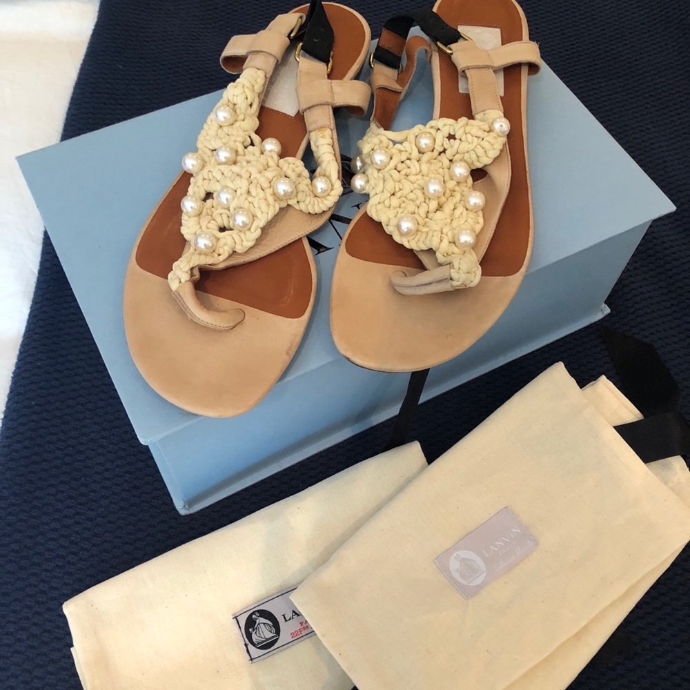 Lanvin mother of pearl sandals worn once size 40